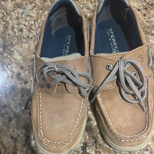 Sperry Light Brown Leather Boat Shoes